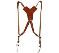 Zkydhbd Doppia fotocamera imbracatura Strap Holder per fotografi usura comoda sinistra/destra/doppia imbracatura in pelle spalla, Spalle a Y, Taglia unica