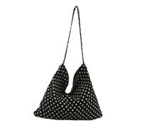 Zkydhbd Elegante borsa in tela casual con fiocchi borsa a tracolla per ufficio shopping e viaggi borse a tracolla di grande capacità borsa per la spesa, Nero , One Size