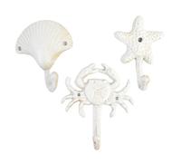 Zkydhbd Elegante gancio da parete in ferro bianco a tema costiero organizzazione domestica ingresso stoccaggio a tema marino rustico gancio