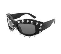 Zkydhbd Elegante occhiali da sole con borchie per ragazze ragazzi puntelli fotografici viaggio hip hop sfumature rivetti occhiali hip hop ragazze ragazzi sfumature, Nero , Taglia unica