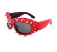 Zkydhbd Elegante occhiali da sole con borchie per ragazze ragazzi puntelli fotografici viaggio hip hop sfumature rivetti occhiali hip hop ragazze ragazzi sfumature