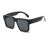 Zkydhbd Elegante occhiali da sole incorporati per ragazze ragazzi puntelli fotografici Viaggi Hip Hop Shades Oversize Hip Hop Occhiali Ragazze Ragazzi, Nero brillante., Taglia unica
