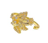 Zkydhbd Eleganti anelli aperti con dettaglio di grano portatile per le donne in lega robusta regolabile colore vibrante uso quotidiano abbigliamento casual gioielli da indossare tutti i giorni, Misura