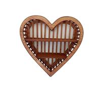 Zkydhbd Espositore in legno rotondo a forma di cuore mensole in legno decorazione per la stanza mensola da appendere alla parete mensola ornamento libreria mensola da parete in legno