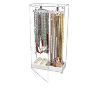 Zkydhbd Espositore per gioielli trasparente Supporto rotante per collana Supporto antipolvere Rack Show Staffa antipolvere Rack Contenitore acrilico