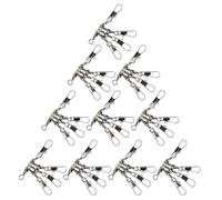 Zkydhbd Girelle da pesca a tre vie connettore per esche dure esche esche esche testa rotazione liscia struttura in ottone acciaio collega rapidamente le girelle da pesca