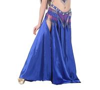 Zkydhbd Gonna per danza del ventre in poliestere leggero, design a doppia fessura, orli svasati, prestazioni professionali e pratica per la danza del ventre, gonna per prove, SSP, M