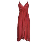 Zkydhbd Home Relaxation - Camicia da notte con scollo a V, con schiena scoperta, senza maniche, con spalline in rete traspirante, confortevole, con scollo a V, Bordeaux, M