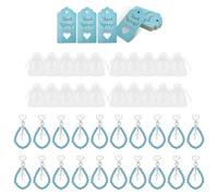 Zkydhbd Il set regalo per battesimo include portachiavi con perline a forma di croci, borse e biglietti per baby shower e regali per battesimo set ciondolo croci