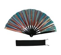Zkydhbd Luminoso Riflettente Colorato Pieghevole Palmare Fan Linea di Danza Mano Per Partito Esibizioni Di Fase E Scambi Culturali E