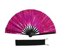 Zkydhbd Luminoso Riflettente Colorato Pieghevole Palmare Fan Linea di Danza Mano Per Partito Esibizioni Di Fase E Scambi Culturali E