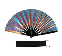 Zkydhbd Luminoso Riflettente Colorato Pieghevole Palmare Fan Linea di Danza Mano Per Partito Esibizioni Di Fase E Scambi Culturali E