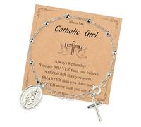 Zkydhbd Marys Croci Bead in metallo robusto per donne uomini in cerca di fede accessori ispirati e vestibilità comoda in lega Vergine Maria preghiera, Misura unica, come descritto
