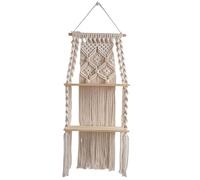 Zkydhbd Mensola da parete con nappe salvaspazio a 2 strati, in corda intrecciata, con frange intrecciate a mano, decorazione per la casa