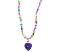 Zkydhbd Molteplici perline di riso collana elegante clavicola catene regolabili ciondolo cuore collane gioielli ornamento perline accessori, Misura unica, come descritto, come descritto