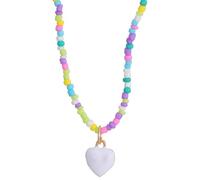 Zkydhbd Molteplici perline di riso collana elegante clavicola catene regolabili ciondolo cuore collane gioielli ornamento perline accessori, Misura unica, come descritto, come descritto