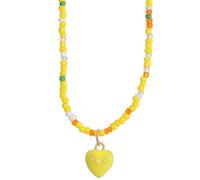 Zkydhbd Molteplici perline di riso collana elegante clavicola catene regolabili ciondolo cuore collane gioielli ornamento perline accessori, Misura unica, come descritto, come descritto