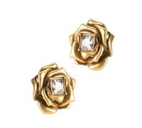 Zkydhbd Multi strato rosa fiore anelli unici vintage anelli orecchini collana con strati rosa e zircone accento elegante cocktail orecchini, Misura unica, come descritto, come descritto