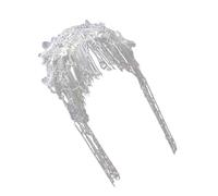 Zkydhbd Nappe uniche in pizzo con perle per cappello da sposa, accessorio per testa di nozze, nappe in pizzo per fotografia nuziale, ornamento per capelli da sposa fatto a mano