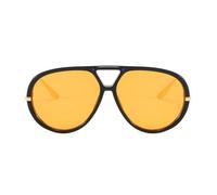 Zkydhbd Novità Sfumature Oversize Montatura In Metallo Leggero Lenti Polarizzate Per Le Donne Degli Uomini Occhiali Da Sole Moda Elegante, Nero brillante., Light tea