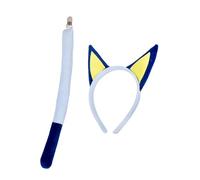 Zkydhbd Orecchie di cucciolo di peluche Cerchio per capelli e coda di peluche Set Forniture per feste per bambini Halloween Gioco di ruolo Cartoon Costume Puntelli