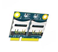 Zkydhbd PCIE a doppia scheda di memoria scheda di trasferimento mezza staffa adattatore lettore di schede di memoria per PC Laptop Accessori per computer portatile convertitore PCIE portatile