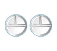 Zkydhbd Piastre robuste in acciaio antiruggine con cuscinetto in silicone antiscivolo protezioni termiche per pasti quotidiani snack vassoio antiscivolo