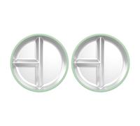 Zkydhbd Piastre robuste in acciaio antiruggine con cuscinetto in silicone antiscivolo protezioni termiche per pasti quotidiani snack vassoio antiscivolo