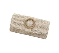 Zkydhbd Pochette in paglia Borsa per le donne Borsa a tracolla Estivi Spiaggia Borse a tracolla Busta Portafoglio Borse da sera in tessuto Regali Borsa da sera, bianco, One Size