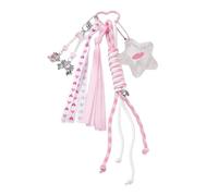 Zkydhbd Portachiavi con ciondolo a forma di stella con nastro e perline per la decorazione della borsa, design unico con inserto fotografico, in acrilico, con cornice a stella, A, Taglia unica