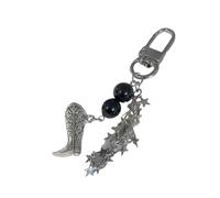 Zkydhbd Portachiavi con ciondolo decorativo a forma di stella, in stile gotico, decorazione creativa e alla moda, in lega