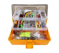 Zkydhbd Robusta valigetta da pesca in ABS con 547 strumenti essenziali e 16 opzioni di configurazione per attività all'aperto Pianificatore portatile di attrezzatura da pesca, 415 Pezzi Tre Lay