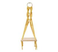 Zkydhbd Scaffale in cotone naturale appeso robusto supporto di stoccaggio intrecciato a mano albicocca appeso mensola corda per casa e giardino decorazione in corda di cotone rack