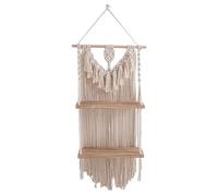 Zkydhbd Scaffale per tappezzeria intrecciato a mano, mensole in legno, decorazione da parete, ornamento decorativo per soggiorno, 44 x 100 cm, scaffale funzionale e decorativo
