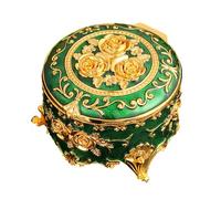 Zkydhbd Scatola di immagazzinaggio dei monili smaltata dell'annata elegante organizzatore del desktop per anelli orecchini collane con chiusura sicura scatola di gioielli retrò per la decorazione