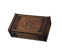 Zkydhbd Scatola di immagazzinaggio di carte dei tarocchi di legno Push Pull Tarocchi Scatola di astrologia Trinkets Box per raccontare la decorazione della strega Tarocchi in legno Custodia multiuso