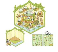 Zkydhbd Scena della casa Sticker miniatura simulato cabina scena per scrapbooking diario notebook album fotografico custodia telefono cabina calda