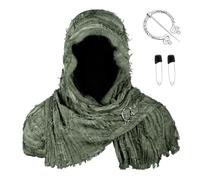 Zkydhbd Sciarpa medievale da uomo con spilla Vikinges mantello con cappuccio rinascimentali Rogues scialle con cappuccio per Halloween Cosplay medievale cappuccio sciarpa, CST094GN, Taglia unica