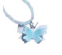 Zkydhbd Semplice collana con ciondolo a forma di farfalla alla moda collare dolce fresco clavicola catena girocollo in rilievo gioielli di dichiarazione clavicola gioielli unici di moda, Misura unica