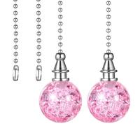 Zkydhbd Set di 2 catene luminose da bagno in cristallo artificiale con interruttori per ventole, estensori semplici da tagliare, con catena decorativa per ventole, cavo da tirare