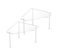 Zkydhbd Set di 2 ripiani in acrilico trasparente per angolo bagno ripiani galleggianti trasparenti per bagno doccia espositore impilabile trucco gioielli cucina WC