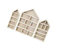 Zkydhbd Set di 3 scatole in legno multiplo per ombre da parete, mensole da esposizione per figure da collezione, antipolvere, organizer per porta in acrilico antipolvere