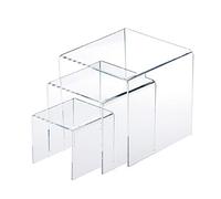 Zkydhbd Set di 3 supporti trasparenti in acrilico a basso profilo, per mostrare dessert, vendita al dettaglio e decorazione della casa, scatola per gioielli per ragazze