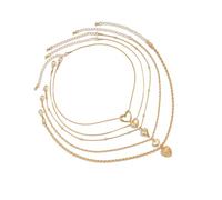 Zkydhbd Set di 5 eleganti collane a forma di cuore, regolabili, per donne, uso quotidiano e feste, as show, vai a casa