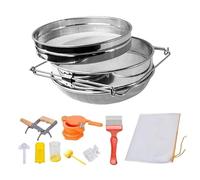 Zkydhbd Set di attrezzi per apicoltura Doppio setaccio Mieli Kit di raccolta per apicoltori, forchetta per apicoltura, cancello per miele, borsa filtrante, apicoltura alimentare