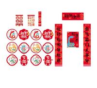 Zkydhbd Set di decorazioni per Capodanno cinese 2025 con delicati accoppiamenti e simboli di prosperità per una celebrazione fortunata Disegni unici Accoppiamenti per porte