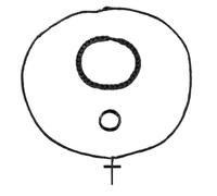 Zkydhbd Set di gioielli alla moda da uomo con collana con ciondolo religioso e anelli gotici per una dichiarazione elegante di espressione di fede da uomo
