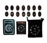 Zkydhbd Set di pietre in legno massello con scatola, ideale per divinazioni di viaggio, stregoneria, oracoli nordici, rune delle streghe, set di pietre