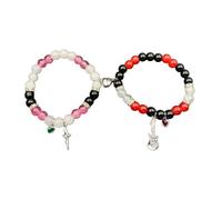 Zkydhbd Squisiti braccialetti per coppie con caratteristiche Set di gioielli ispirati all'amore Gioielli alla moda con perline per coppie regalo di fidanzamento, Misura unica, come descritto