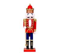 Zkydhbd Statuetta decorativa in legno con schiaccianoci con scettro reale, 36 cm, giocattolo natalizio da collezione, regalo per scettro reale, schiaccianoci